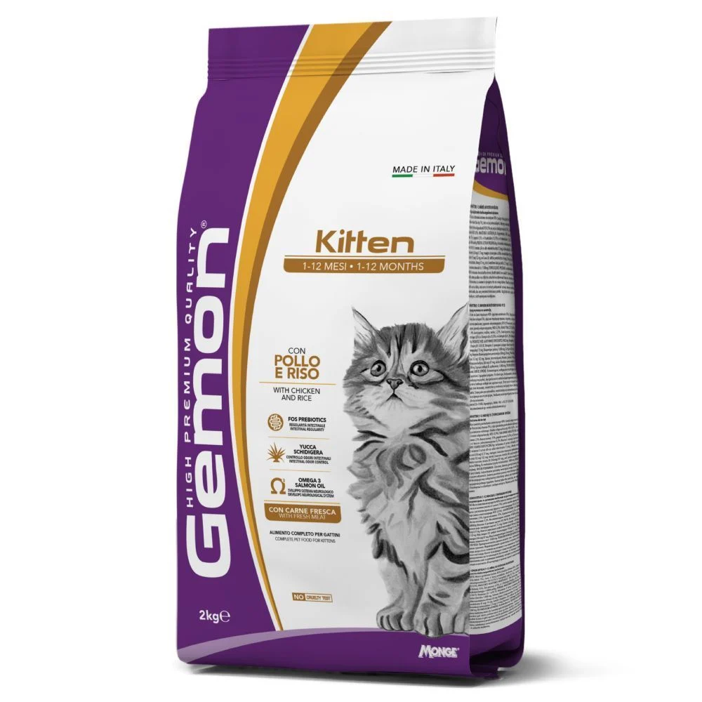 Сухий корм для кошенят Gemon Kitten 2 кг - курка та рис