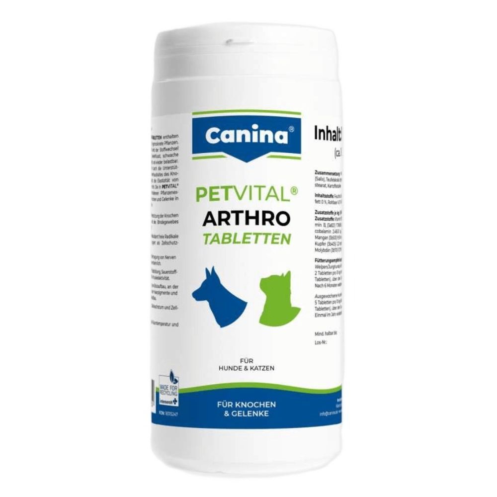 Добавка для котів та собак Canina Petvital Arthro 1000 таблеток 1 кг Добавка для котів та собак Canina Petvital Arthro 1000 таблеток 1 кг
