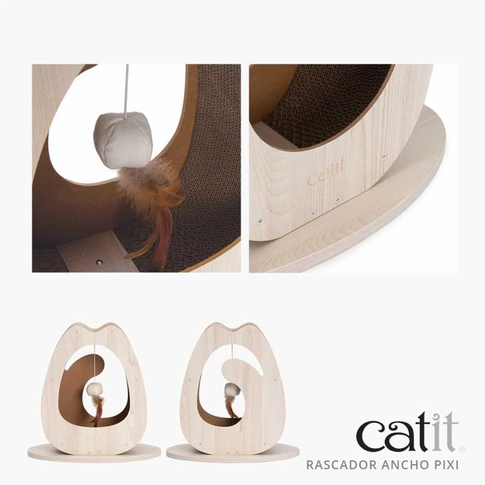 Дряпка картонна Catit для котів Pixi з іграшкою широка 45 x 23,5 x 44 см