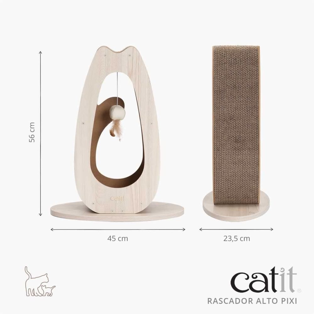Дряпка картонна Catit для котів Pixi з іграшкою висока 45 x 23,5 x 56 см