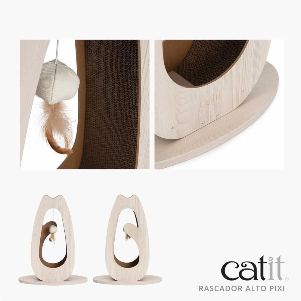 Дряпка картонна Catit для котів Pixi з іграшкою висока 45 x 23,5 x 56 см