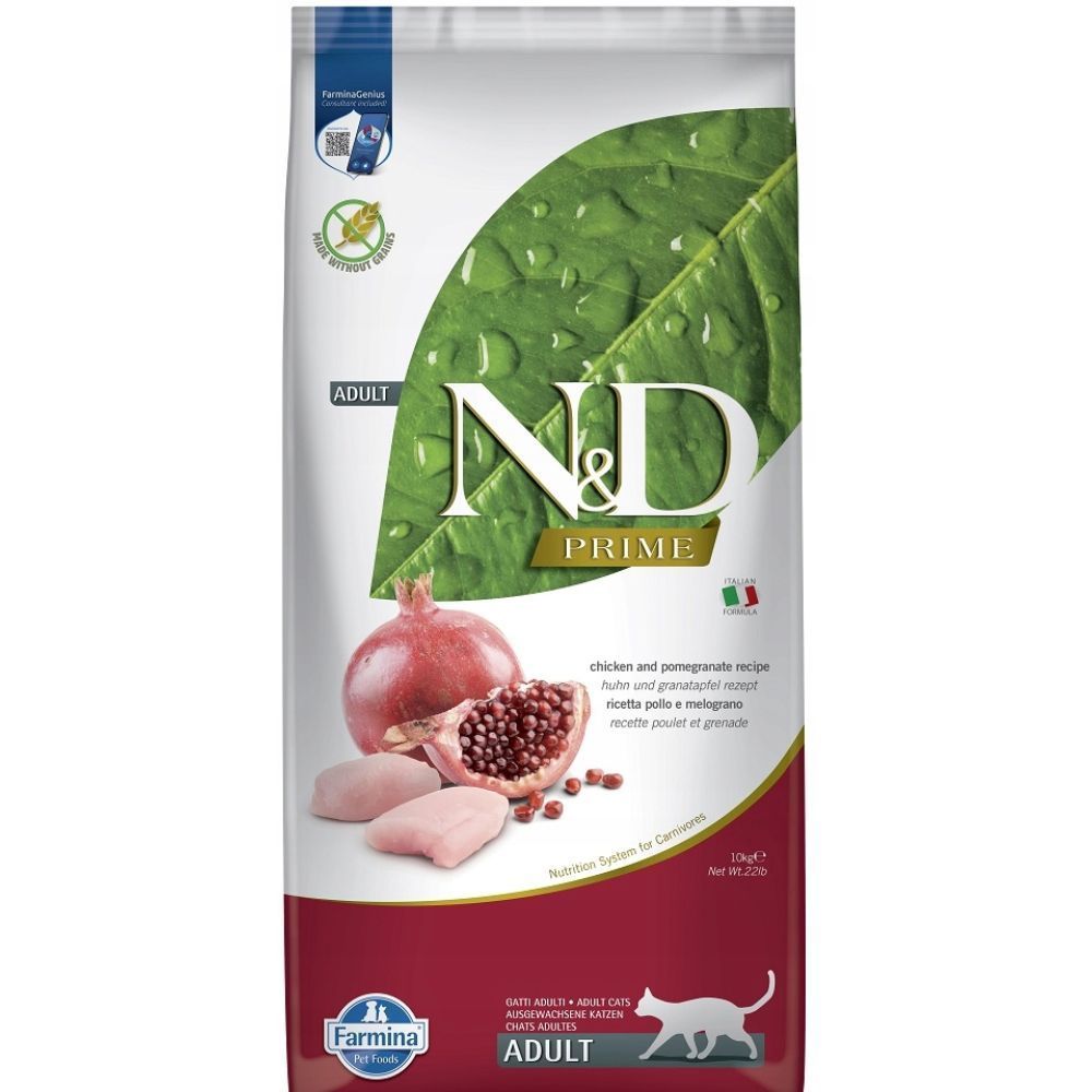 Сухой корм для кошек Farmina N&D Grain Free Prime Adult 10 кг - курица и гранат
