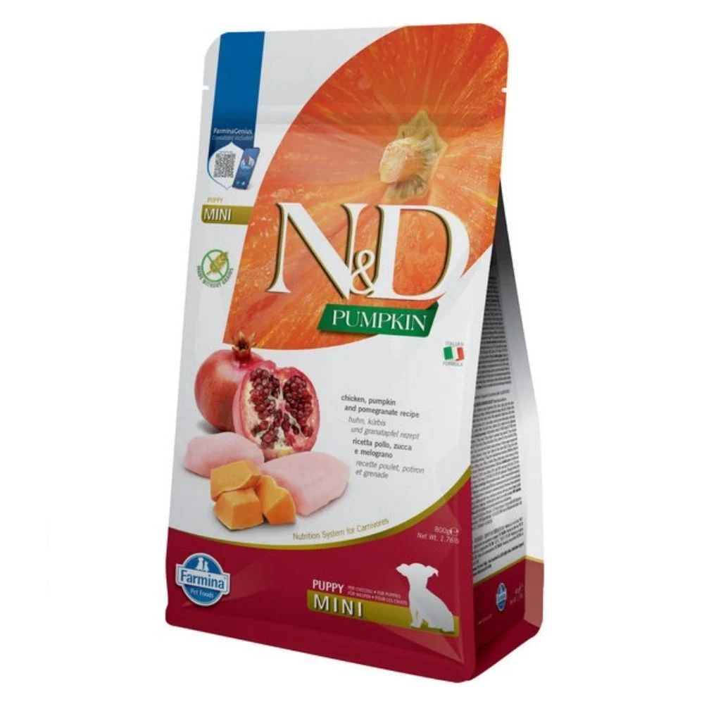 Cухий корм для цуценят Farmina N&D Pumpkin Grain Free Puppy Mini 800 г - курка, гарбуз та гранат