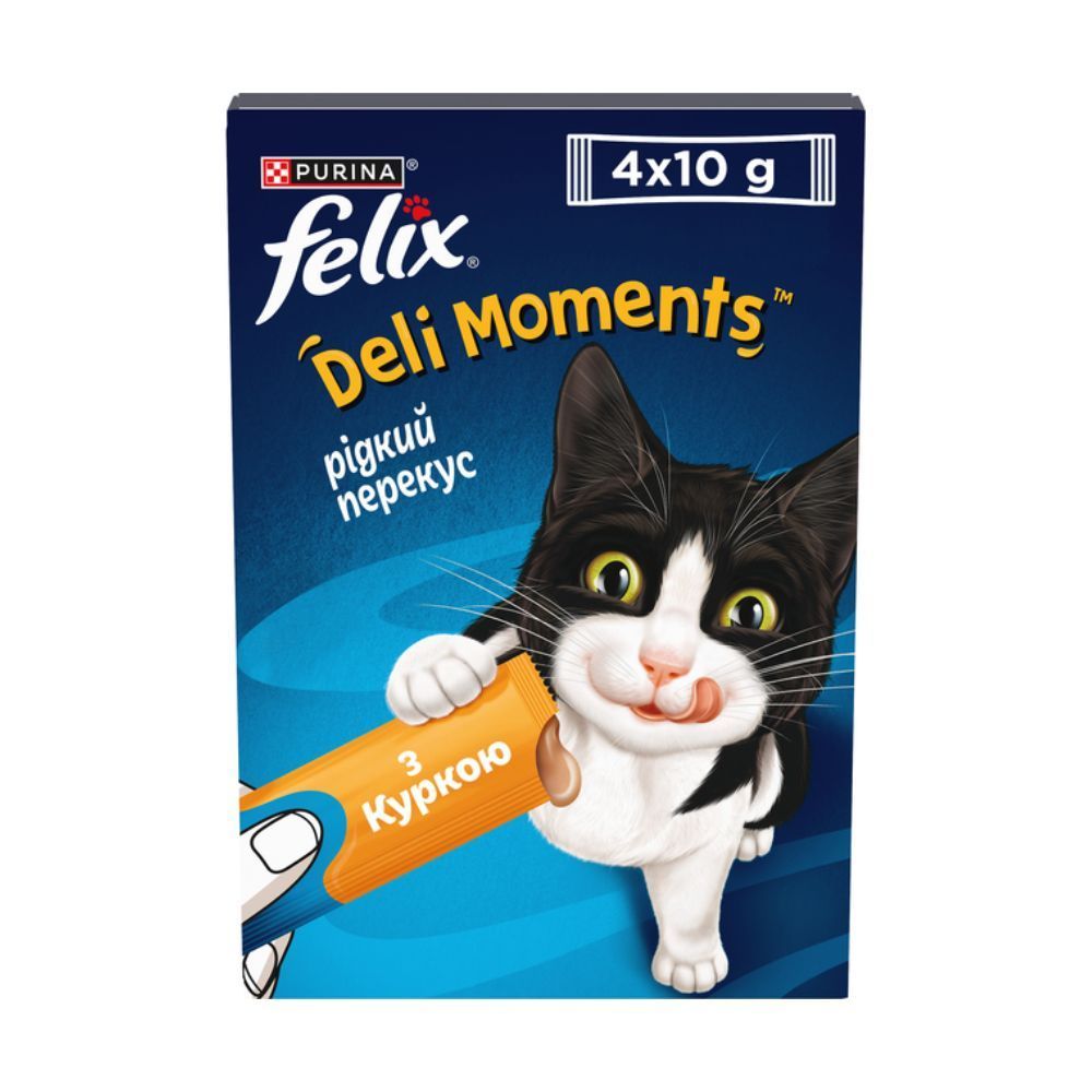 Ласощі для котів Felix Deli Moments 4 шт х 10 г - курка Ласощі для котів Felix Deli Moments 4 шт х 10 г - курка