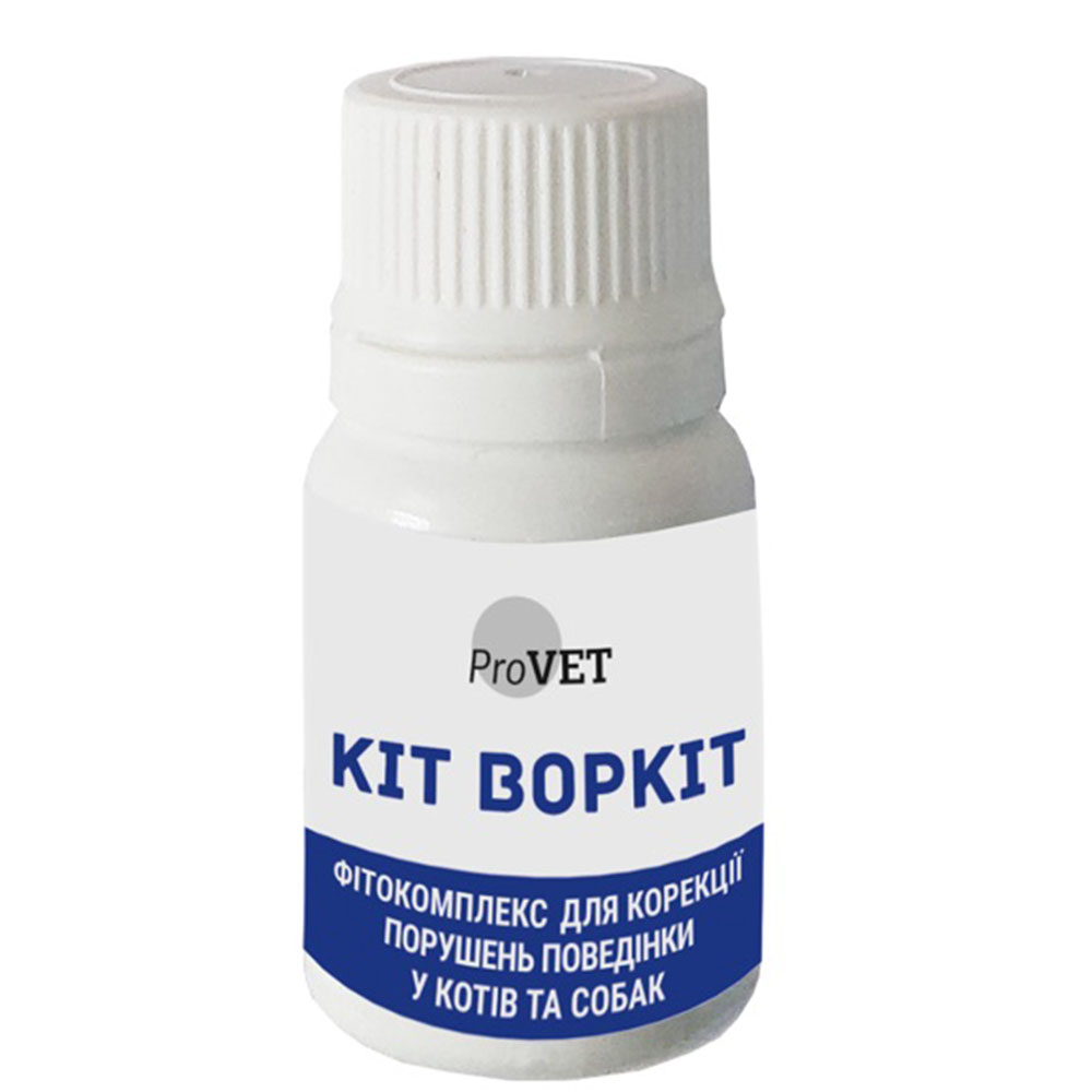 Фітокомплекс для котів та собак PROVET «Кіт Воркіт» 20 мл + шприц (заспокійливий засіб) Фітокомплекс для котів та собак PROVET «Кіт Воркіт» 20 мл + шприц (заспокійливий засіб)