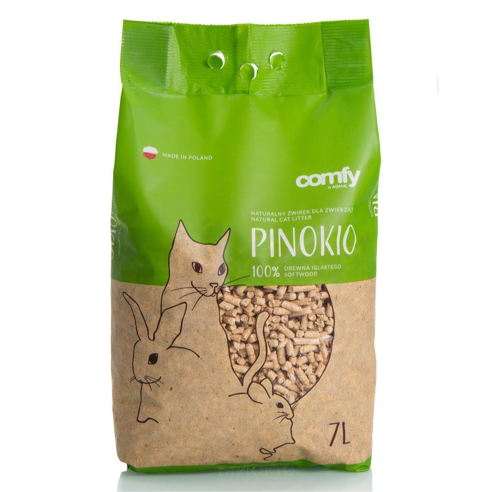Comfy Pinokio деревний наповнювач 7 л - без аромату Comfy Pinokio деревний наповнювач 7 л - без аромату