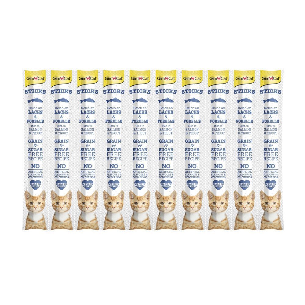 Ласощі для котів GimCat 10 шт х 5 г - лосось та форель Ласощі для котів GimCat 10 шт х 5 г - лосось та форель