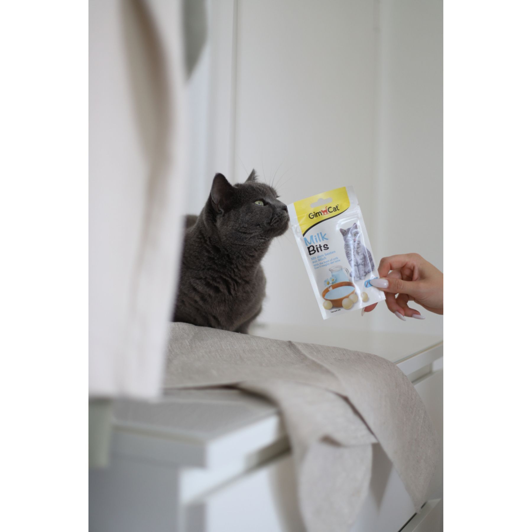 Ласощі для котів GimCat Milk Bits 40 г - молоко Ласощі для котів GimCat Milk Bits 40 г - молоко