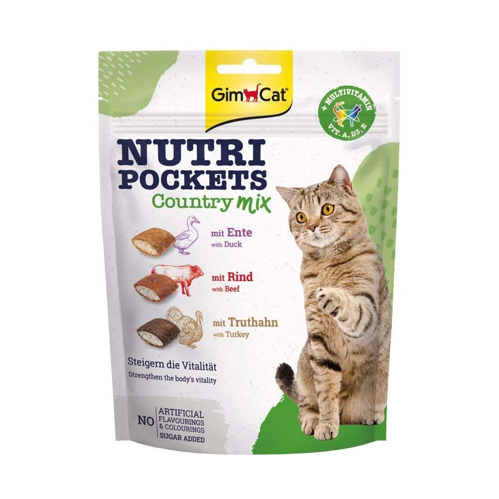 Ласощі для котів GimCat Nutri Pockets Country Mix 150 г - м'ясний мікс Ласощі для котів GimCat Nutri Pockets Country Mix 150 г - м'ясний мікс
