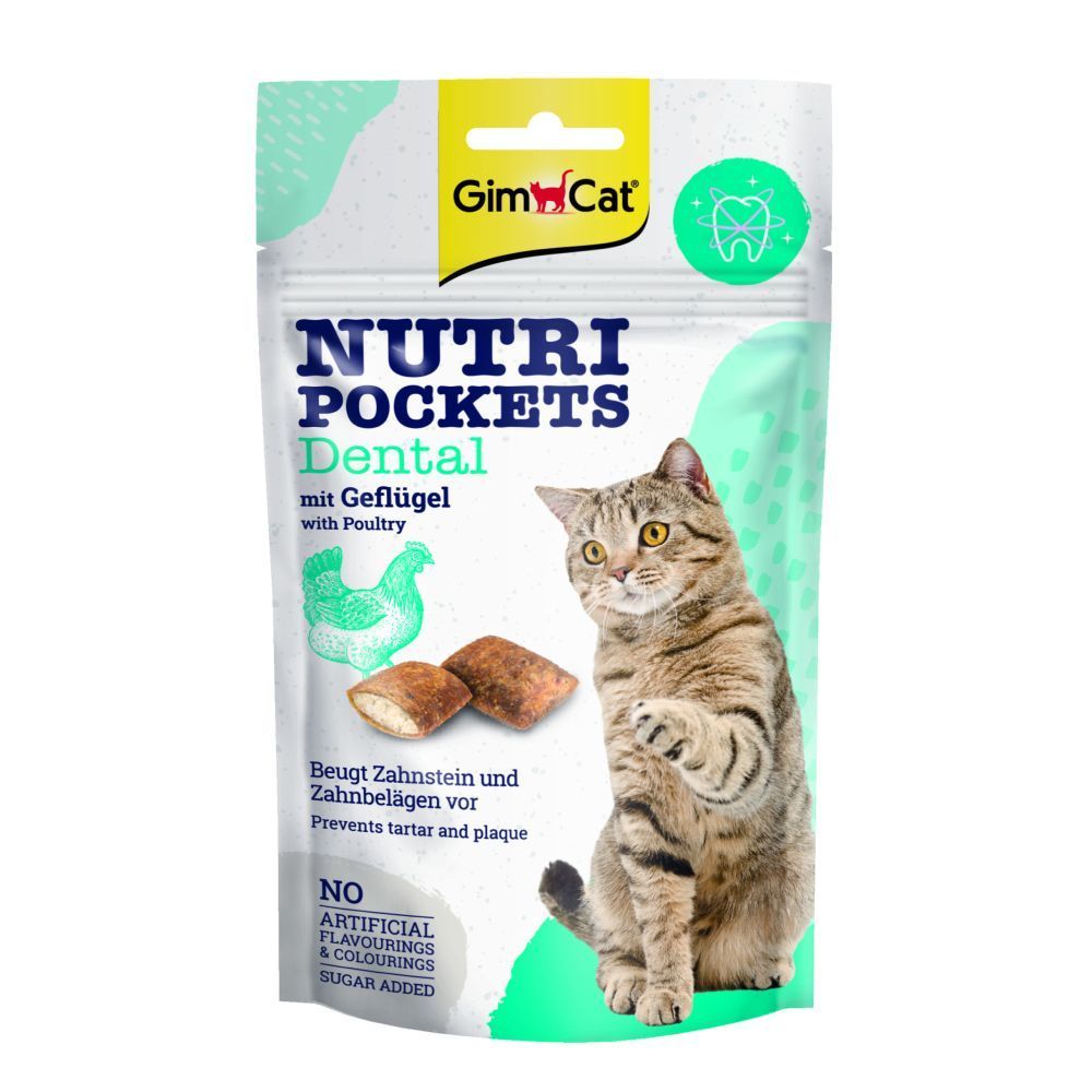 Ласощі для котів GimCat Nutri Pockets Dental 60 г - домашня птиця Ласощі для котів GimCat Nutri Pockets Dental 60 г - домашня птиця
