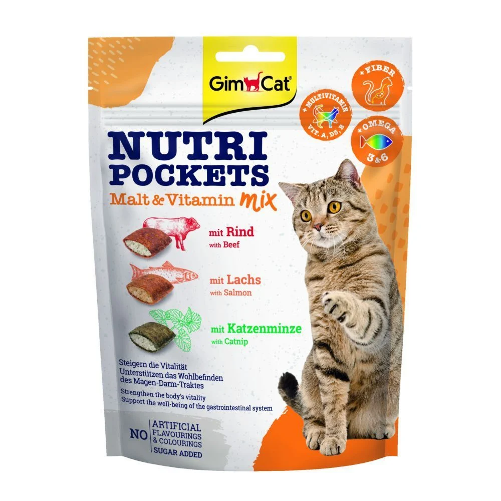 Лакомства для кошек GimCat Nutri Pockets 150 г - микс вкусов и мультивитамины