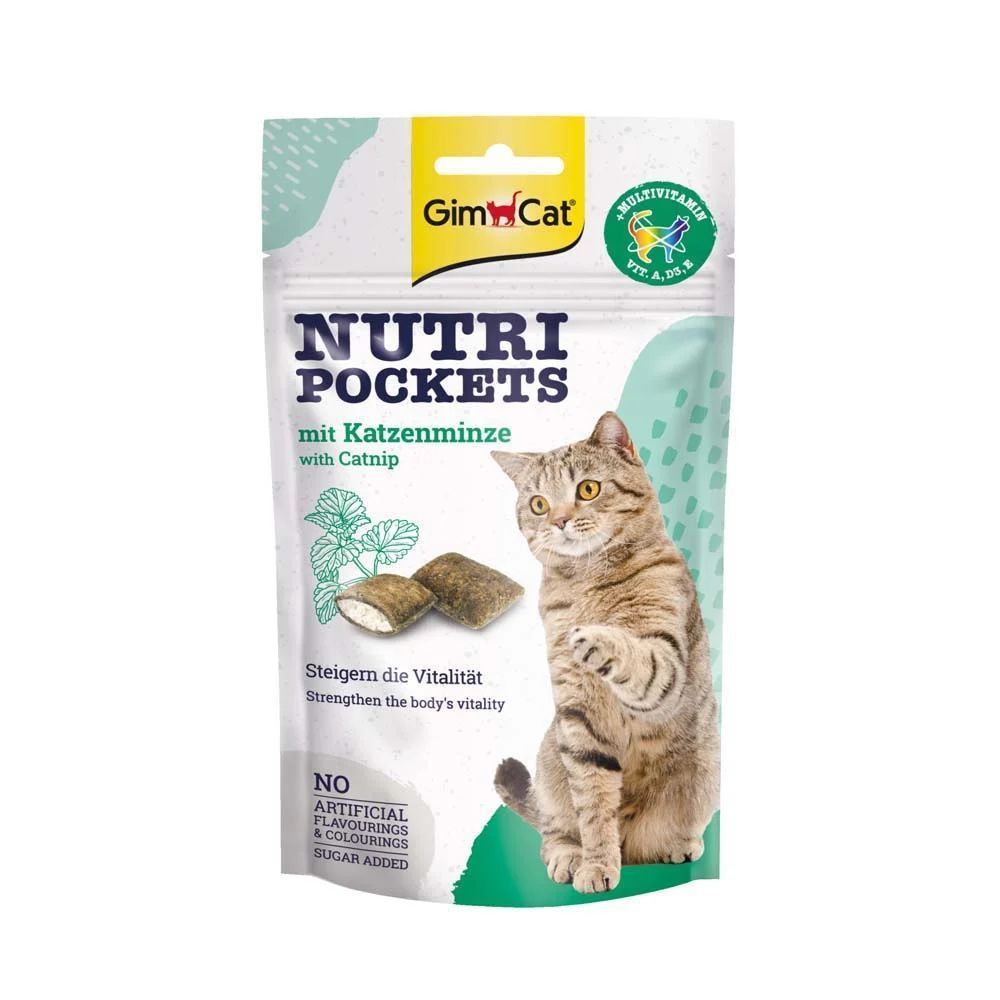 Ласощі для котів GimCat Nutri Pockets 60 г - котяча м'ята та вітаміни Ласощі для котів GimCat Nutri Pockets 60 г - котяча м'ята та вітаміни