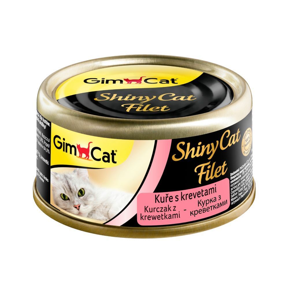 Вологий корм для котів GimCat Shiny Cat Filet 70 г - курка та креветки Вологий корм для котів GimCat Shiny Cat Filet 70 г - курка та креветки