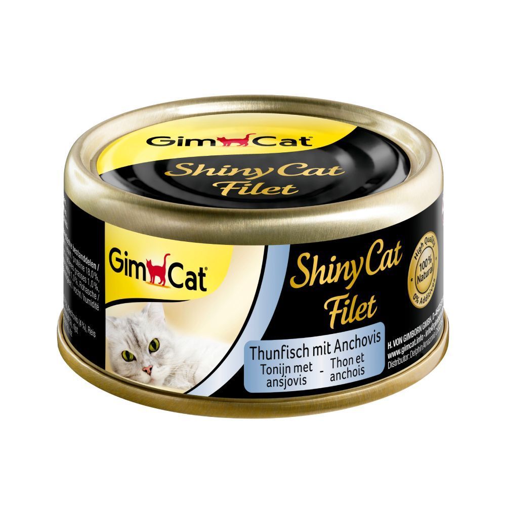 Вологий корм для котів GimCat Shiny Cat 70 г - тунець та анчоус Вологий корм для котів GimCat Shiny Cat 70 г - тунець та анчоус