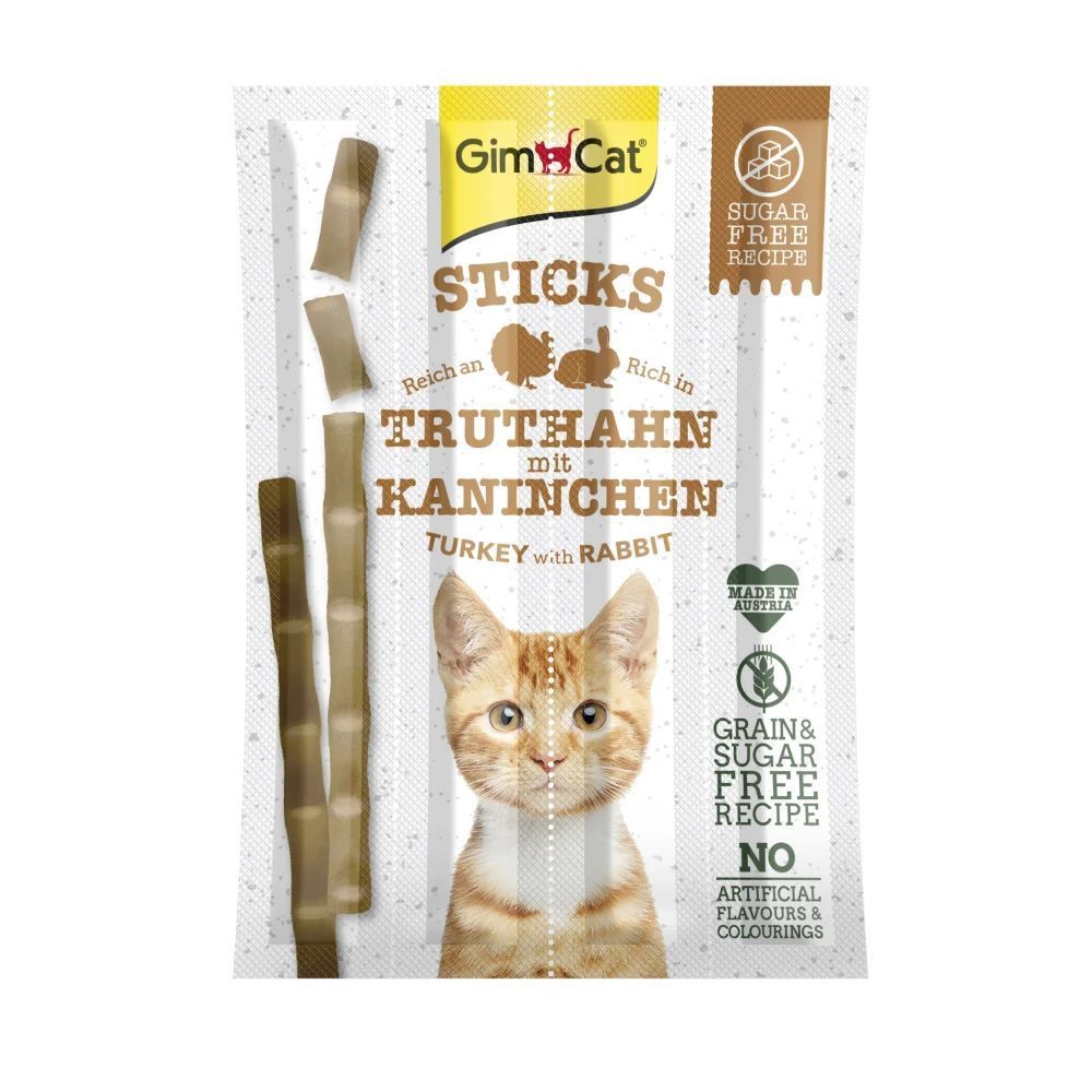 Ласощі для котів GimCat Sticks 4 шт - індичка та кролик Ласощі для котів GimCat Sticks 4 шт - індичка та кролик
