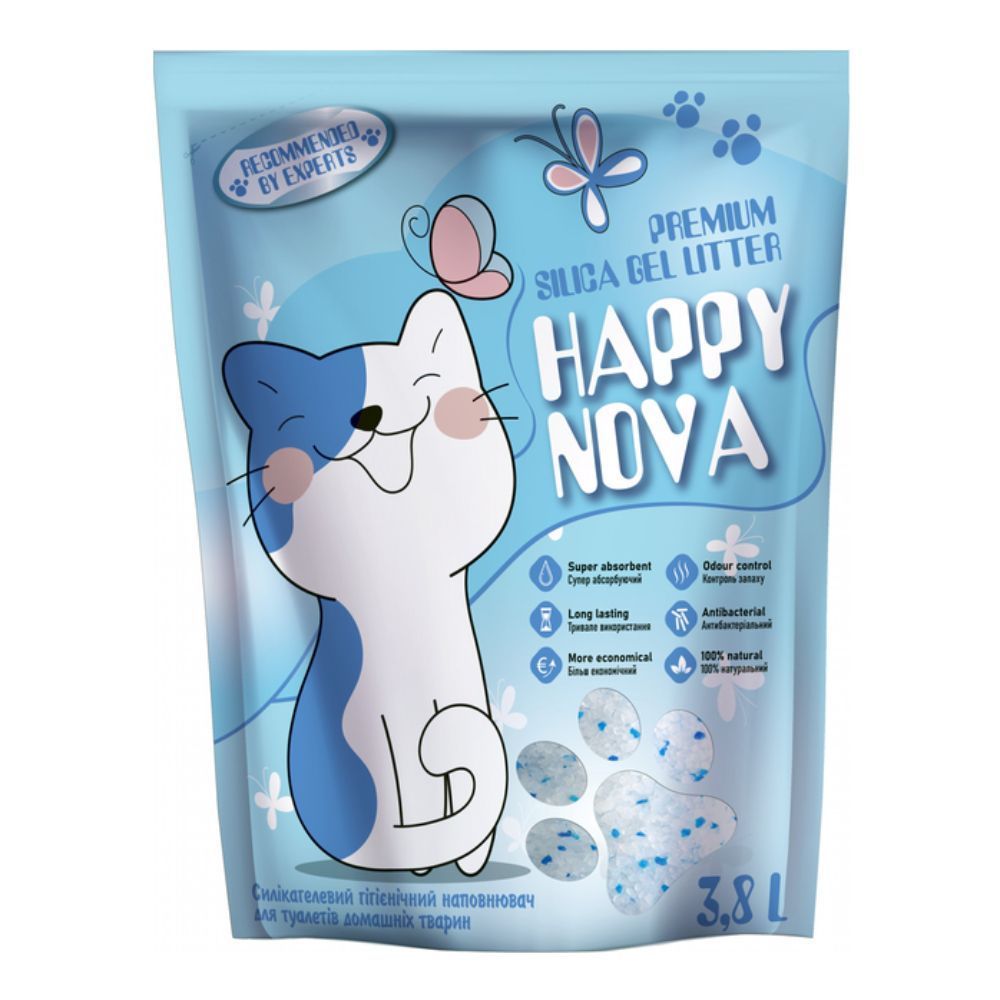 Наповнювач силікагелевий Happy Nova 3,8 л - без аромату Наповнювач силікагелевий Happy Nova 3,8 л - без аромату