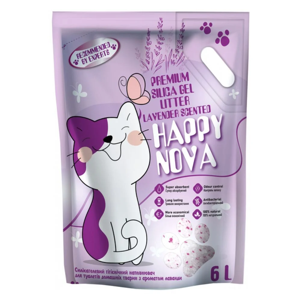 Happy Nova наполнитель силикагелевый 6 л - лаванда