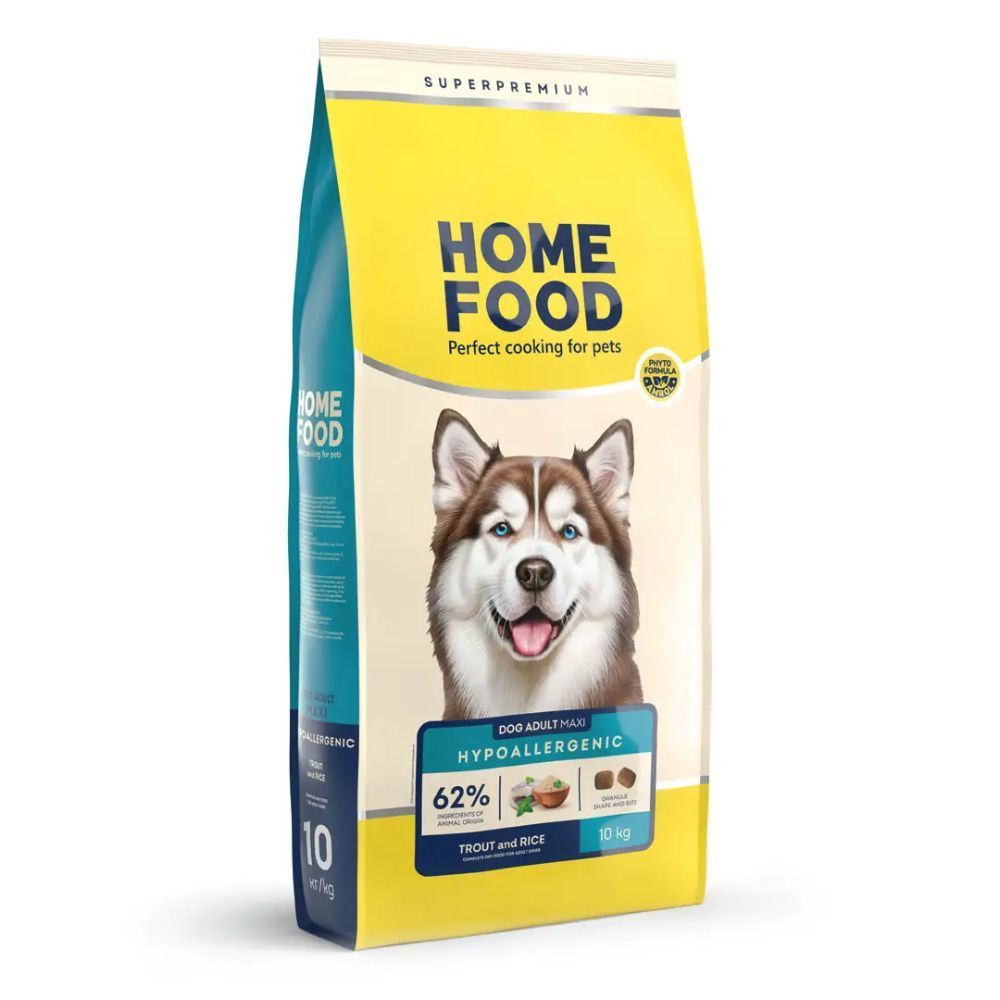 Сухий корм для собак Home Food Hypoallergenic Adult Maxi 10 кг - форель та рис Сухий корм для собак Home Food Hypoallergenic Adult Maxi 10 кг - форель та рис