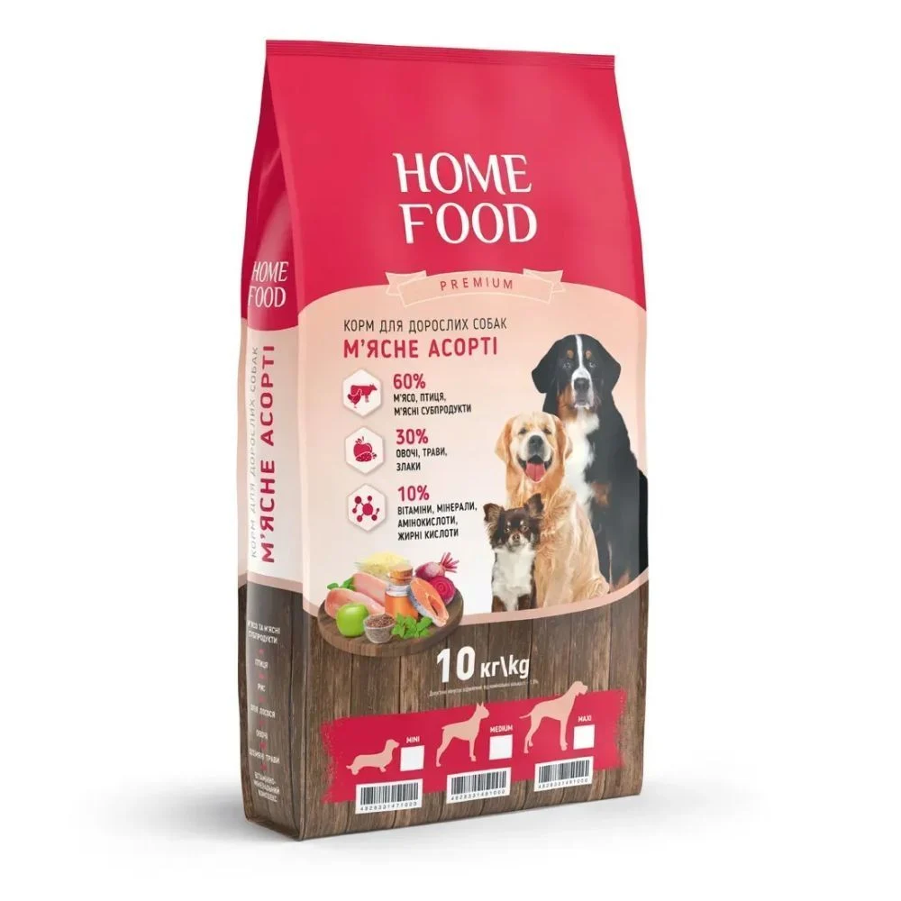 Сухой корм для собак Home Food Nutritive Balanced Formula Maxi 10 кг — мясное ассорти Сухой корм для собак Home Food Nutritive Balanced Formula Maxi 10 кг — мясное ассорти