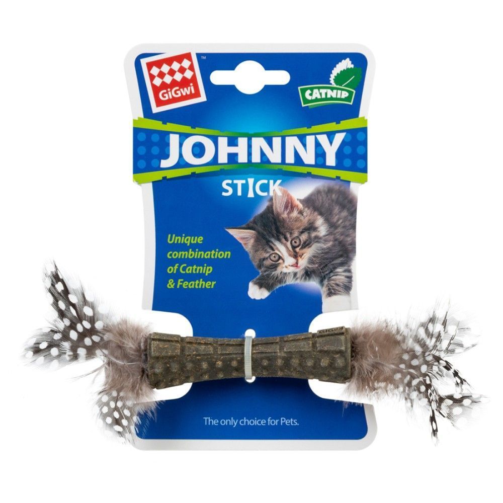 Іграшка для кота дражнилка котяча м'ята з пір'ям GiGwi Catnip | 8 см