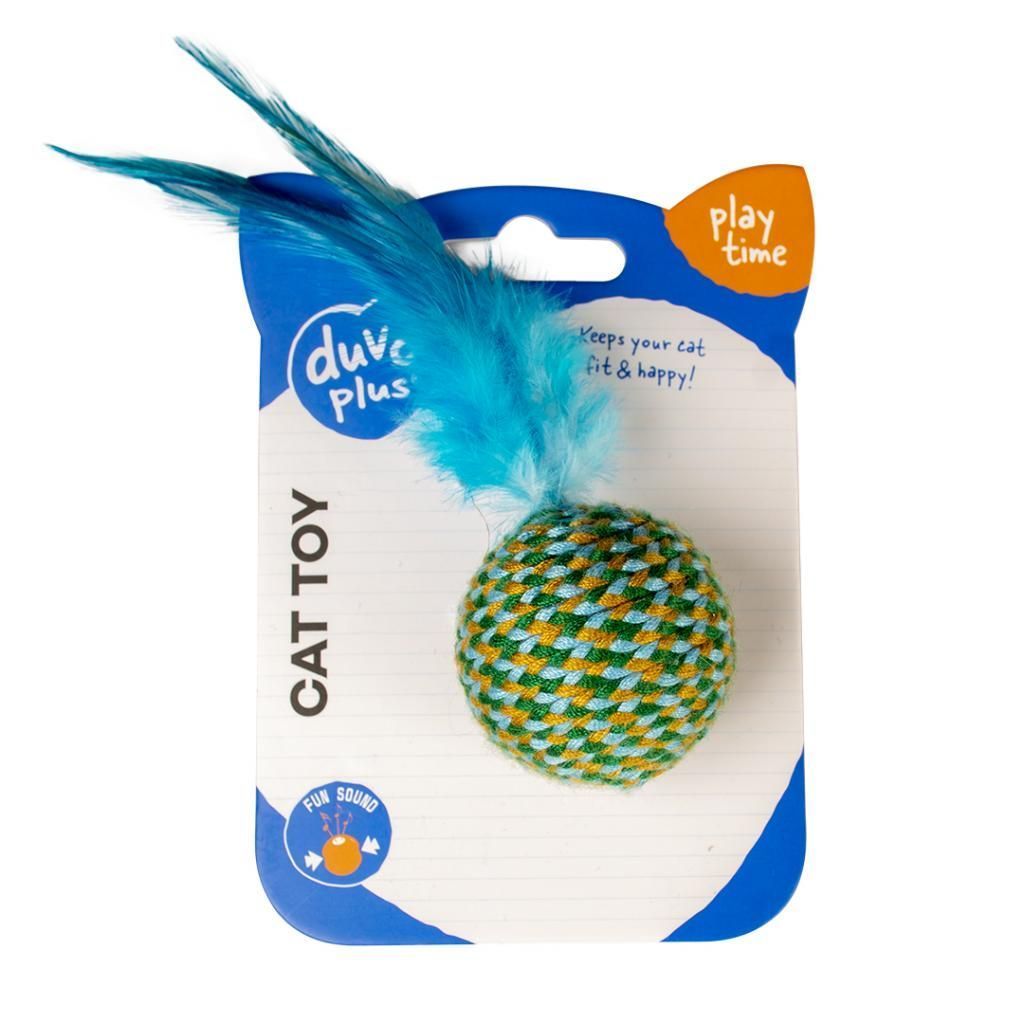Іграшка для кішок Duvo+ Куля з пір'ям 18 х 4,5 х 4,5 см (бавовна) Іграшка для кішок Duvo+ Куля з пір'ям 18 х 4,5 х 4,5 см (бавовна)