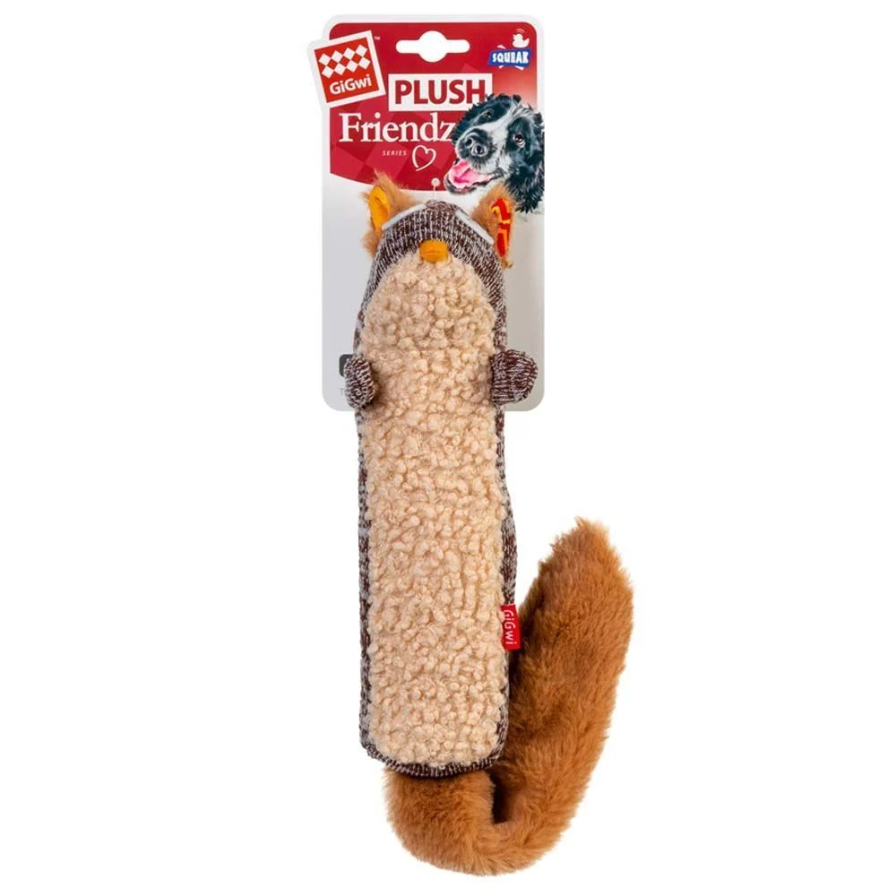 Іграшка для собак GiGwi Plush Білка з пискавкою 29 см