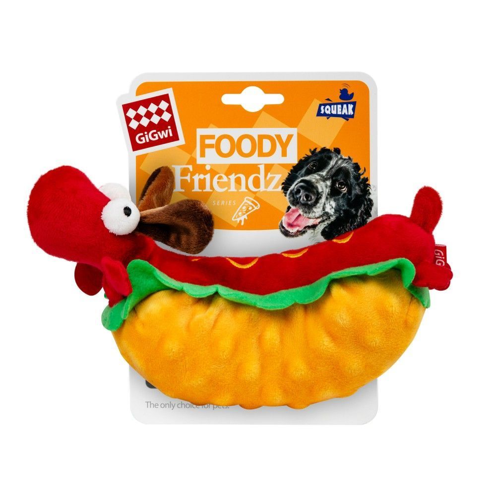 Игрушка для собак GiGwi Foody Friends Хот-дог с пищалкой | 24 см Игрушка для собак GiGwi Foody Friends Хот-дог с пищалкой | 24 см