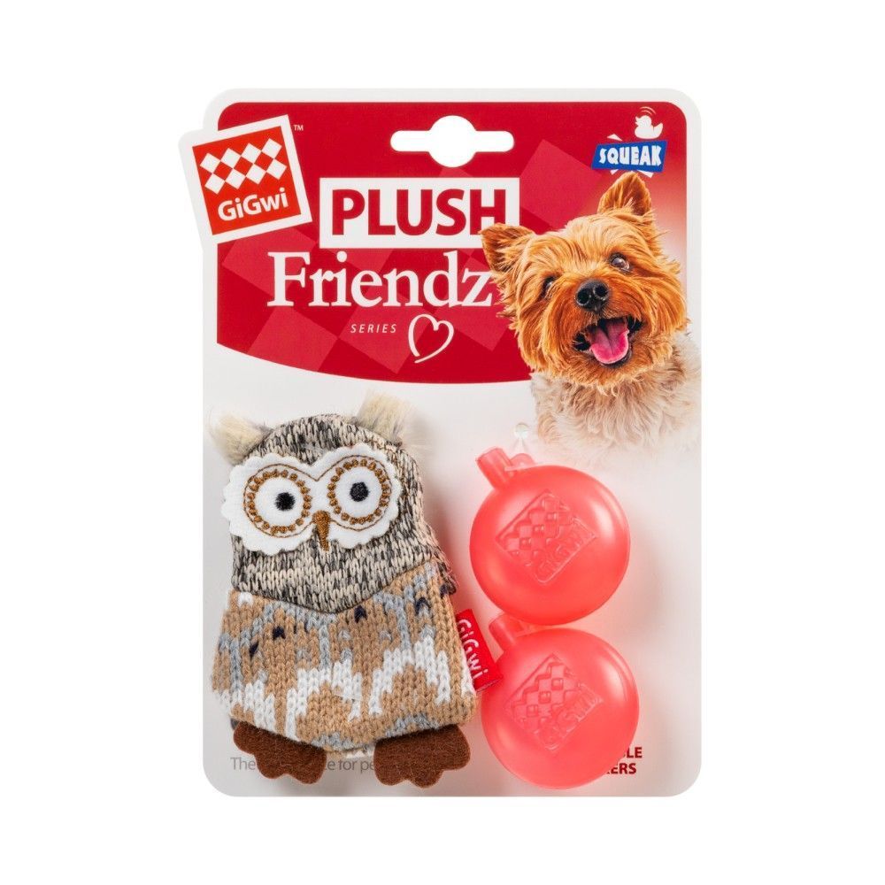 Іграшка для собак GiGwi Plush Сова з пищалкою 10 см
