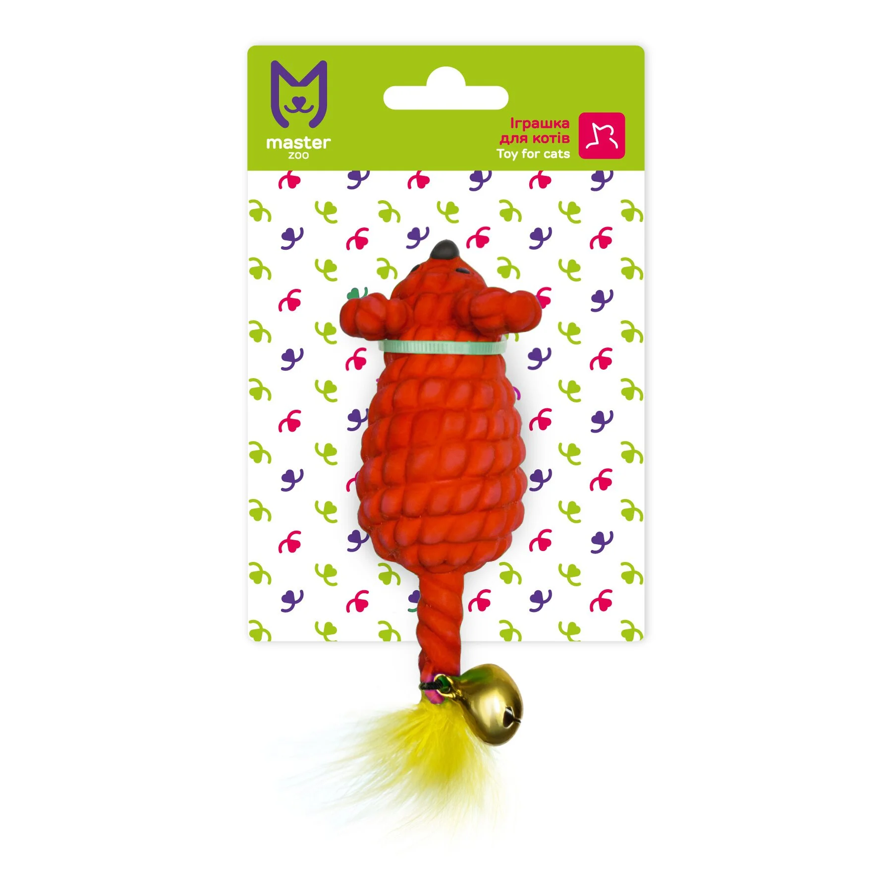 Игрушка для кошек MasterZoo Мышка с погремушкой и перьями красная 10 х 3,3 х 3,8 см (резина) Игрушка для кошек MasterZoo Мышка с погремушкой и перьями красная 10 х 3,3 х 3,8 см (резина)