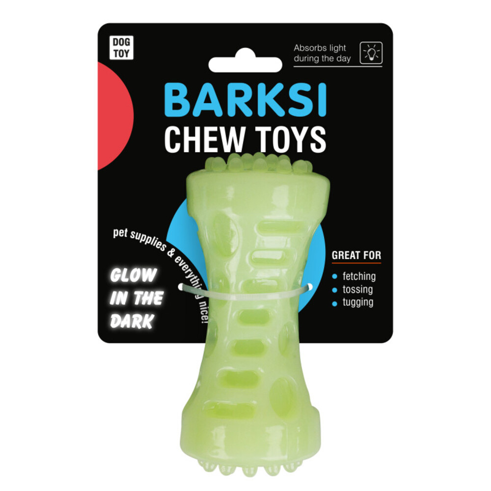 Іграшка для собак Barksi Chew Люмінісцентна гантель 5х13 см
