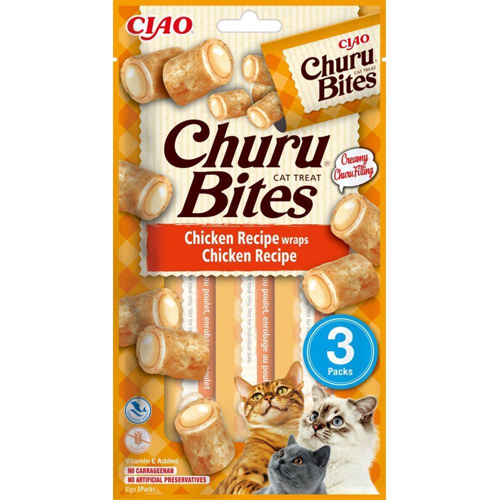Ласощі для котів Inaba Churu Bites 3 шт х 10 г - курка Ласощі для котів Inaba Churu Bites 3 шт х 10 г - курка