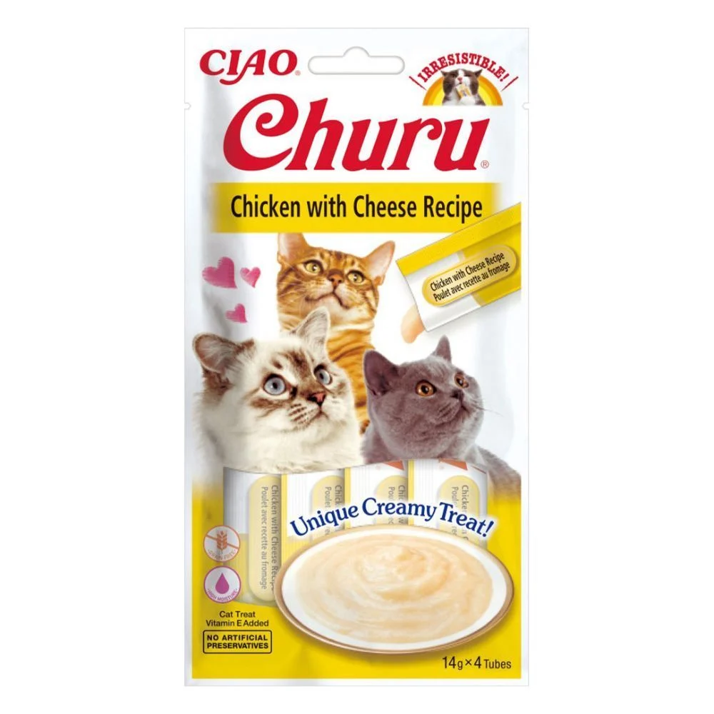 Ласощі для котів Inaba Churu 4 шт х 14 г - курка та сир Ласощі для котів Inaba Churu 4 шт х 14 г - курка та сир