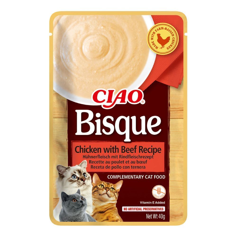 Ласощі для котів Inaba Ciao Bisque 40 г - курка та яловичина Ласощі для котів Inaba Ciao Bisque 40 г - курка та яловичина