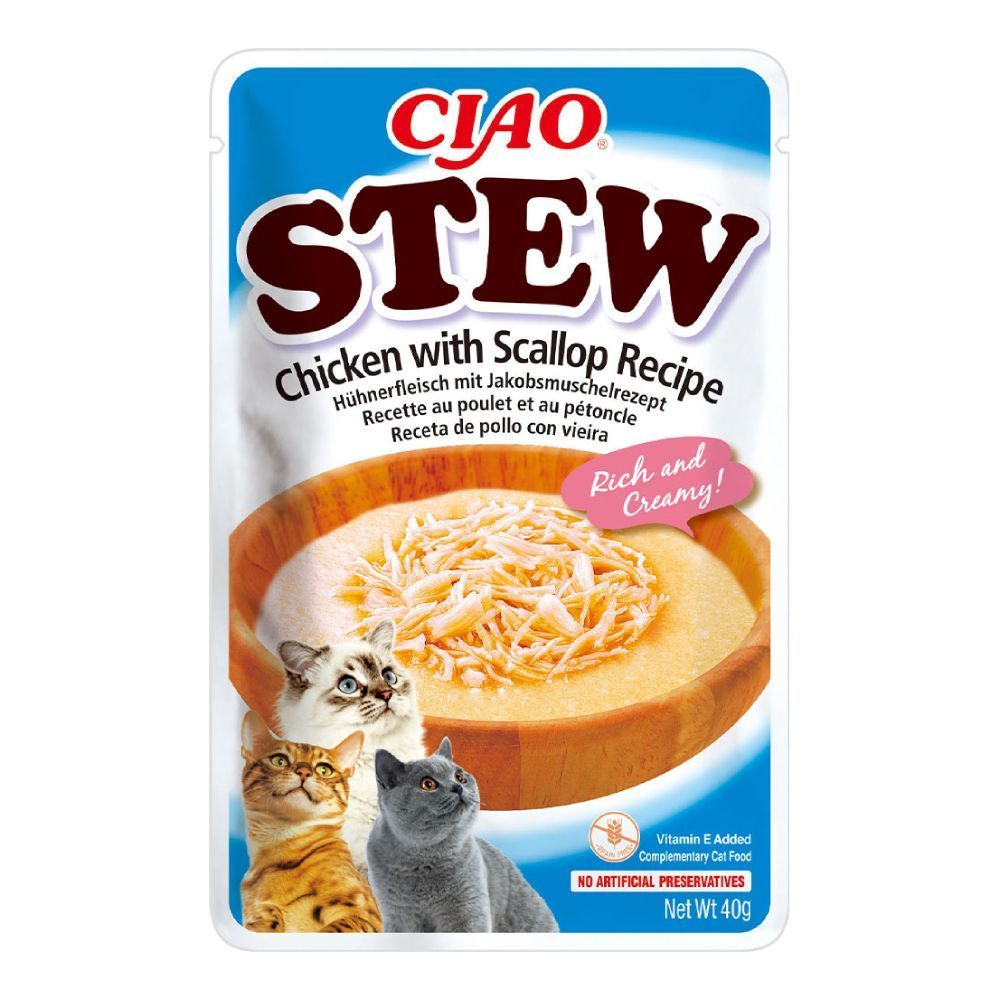Ласощі для котів Inaba Ciao Stew 40 г - курка та гребінець Ласощі для котів Inaba Ciao Stew 40 г - курка та гребінець