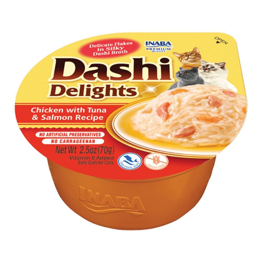 Ласощі для котів Inaba Dashi Delights 70 г - курка, тунець та лосось Ласощі для котів Inaba Dashi Delights 70 г - курка, тунець та лосось