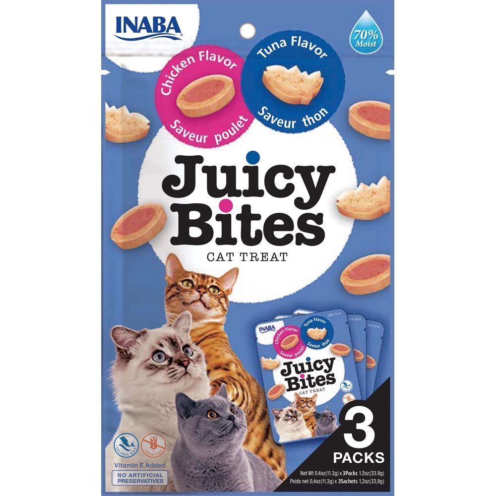 Ласощі для котів Inaba Juicy Bites 3 шт х 11,3 г - курка та тунець Ласощі для котів Inaba Juicy Bites 3 шт х 11,3 г - курка та тунець