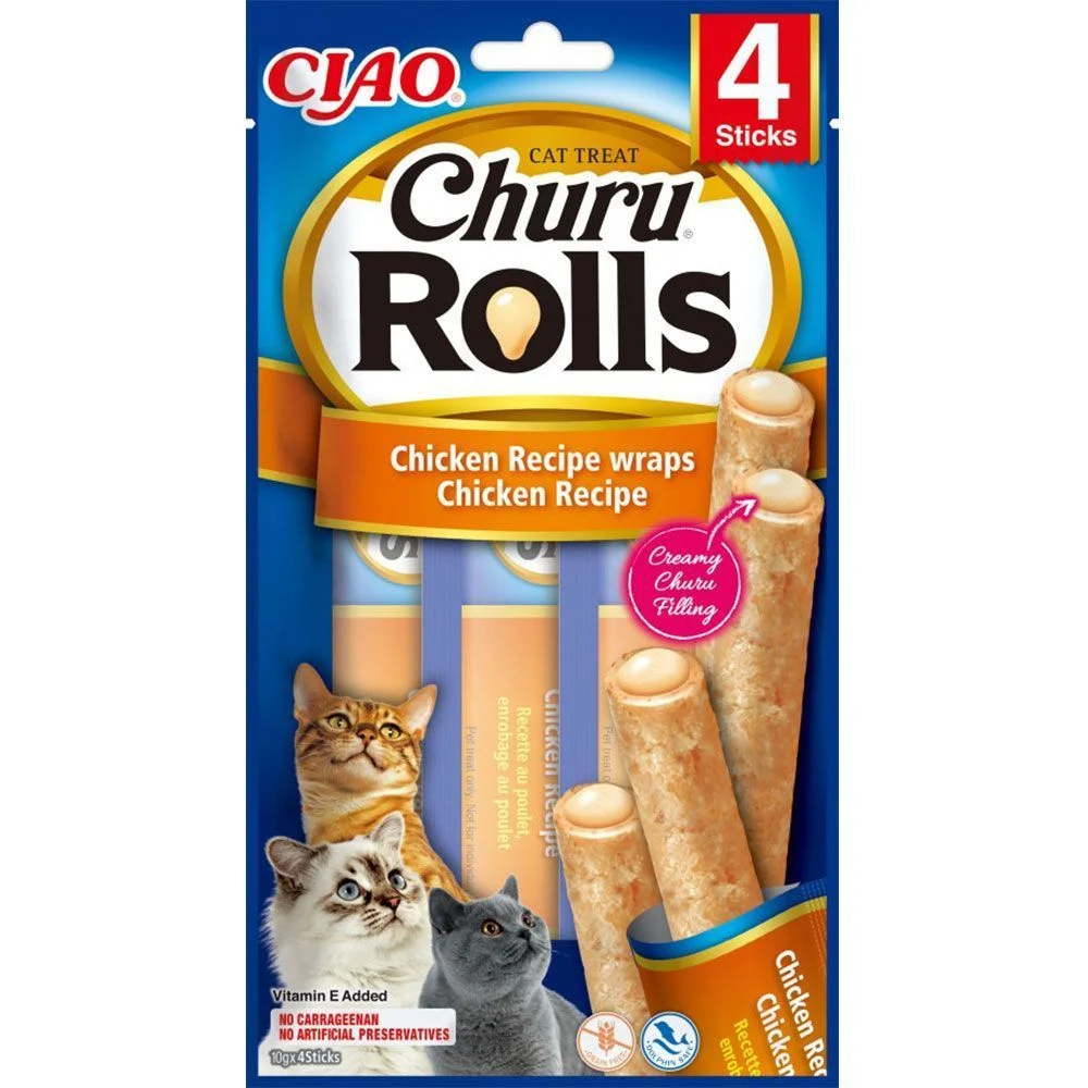 Лакомства для кошек Inaba Juicy Rolls 4 шт. по 10 г — курица Лакомства для кошек Inaba Juicy Rolls 4 шт. по 10 г — курица