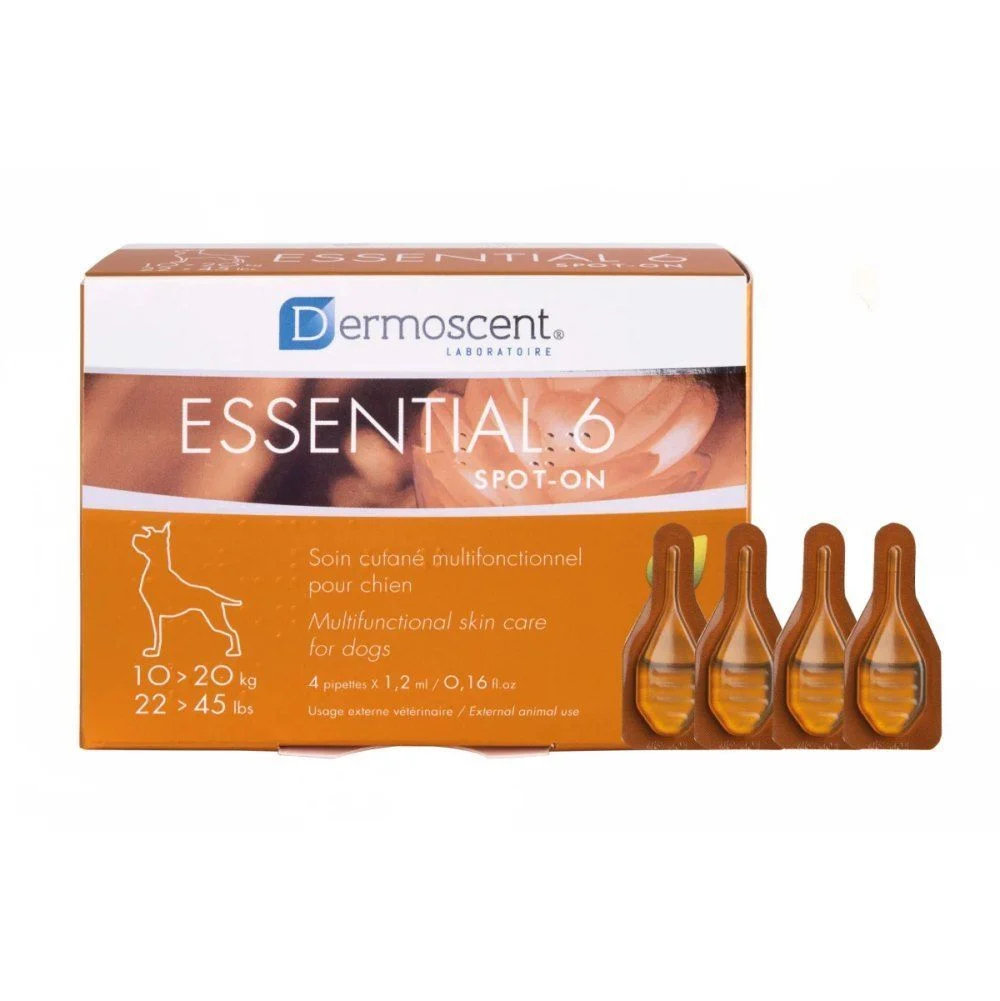 Капли на холку Dermoscent Essential-6 spot-on 10-20 кг, 1,2 мл - 4 пипетки Капли на холку Dermoscent Essential-6 spot-on 10-20 кг, 1,2 мл - 4 пипетки