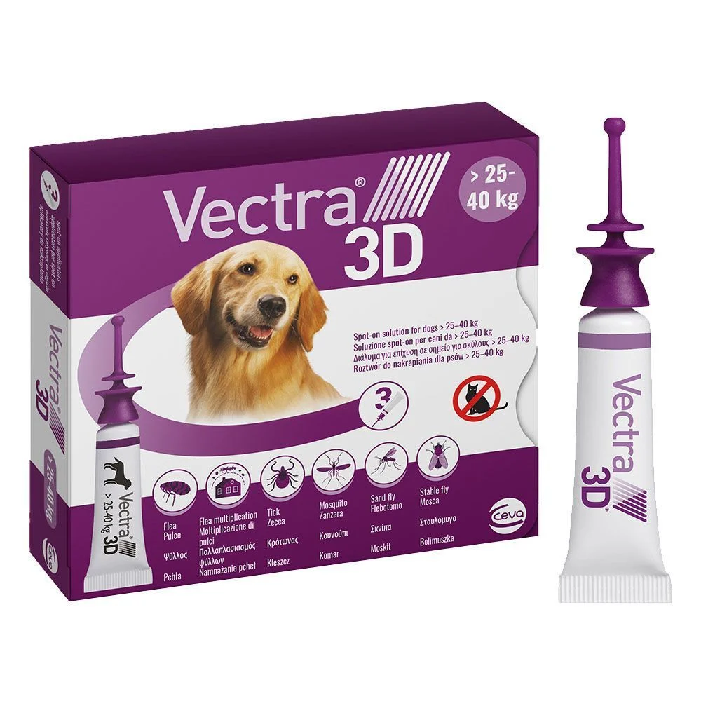 Краплі на холку для собак Ceva Vectra 3D від 25 до 40 кг, 1 шт