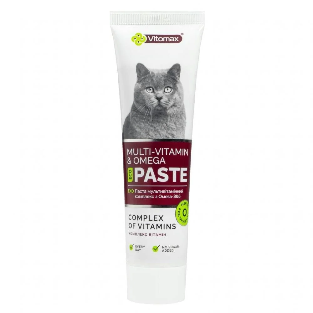 Пищевая добавка Vitomax Multi-Vitamine & Omega Eco Paste для общего здоровья кошек 100 г Пищевая добавка Vitomax Multi-Vitamine & Omega Eco Paste для общего здоровья кошек 100 г