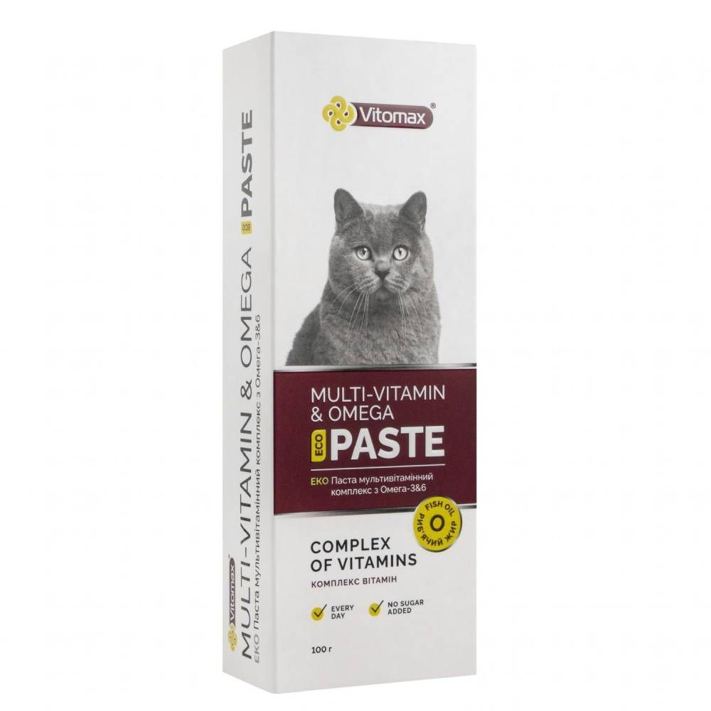 Пищевая добавка Vitomax Multi-Vitamine & Omega Eco Paste для общего здоровья кошек 100 г Пищевая добавка Vitomax Multi-Vitamine & Omega Eco Paste для общего здоровья кошек 100 г