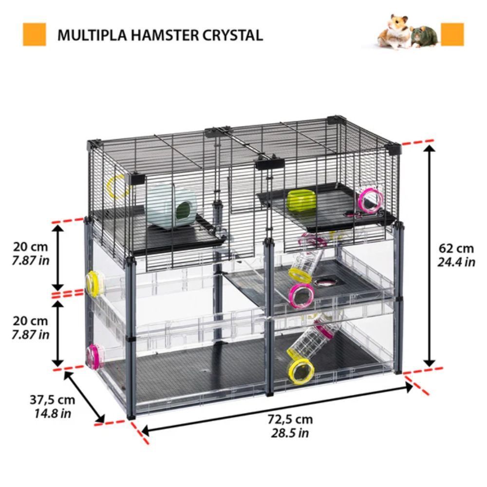 Клітка для гризунів Ferplast Multipla Hamster Crystal 72,5 x 37,5 x 62 см