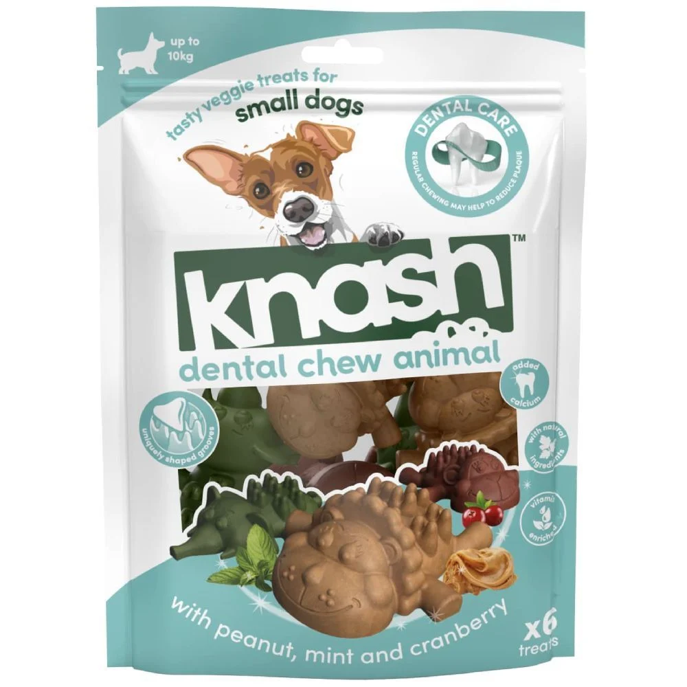 Ласощі з кальцієм для зубів собак Knash Animals Small 150 г Ласощі з кальцієм для зубів собак Knash Animals Small 150 г