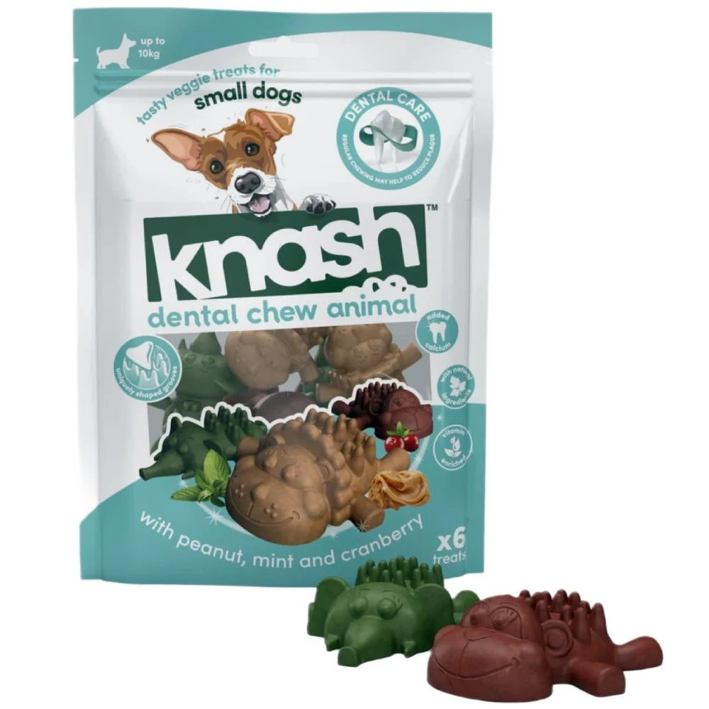 Ласощі з кальцієм для зубів собак Knash Animals Small 150 г Ласощі з кальцієм для зубів собак Knash Animals Small 150 г