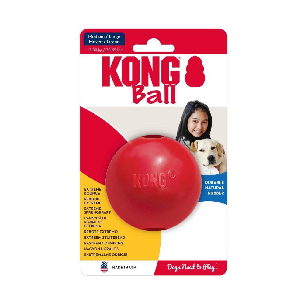 Kong Ball W/Hole игрушка для собак M/L - красный