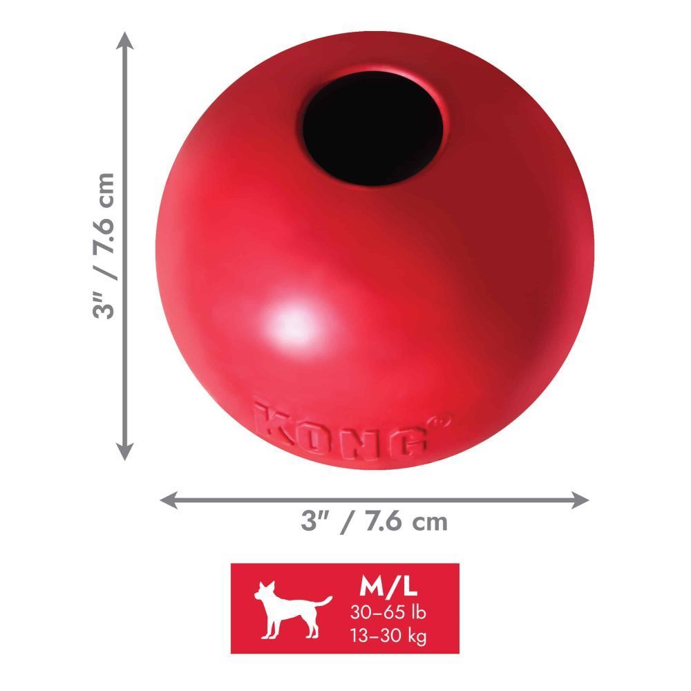 Kong Ball W/Hole игрушка для собак M/L - красный