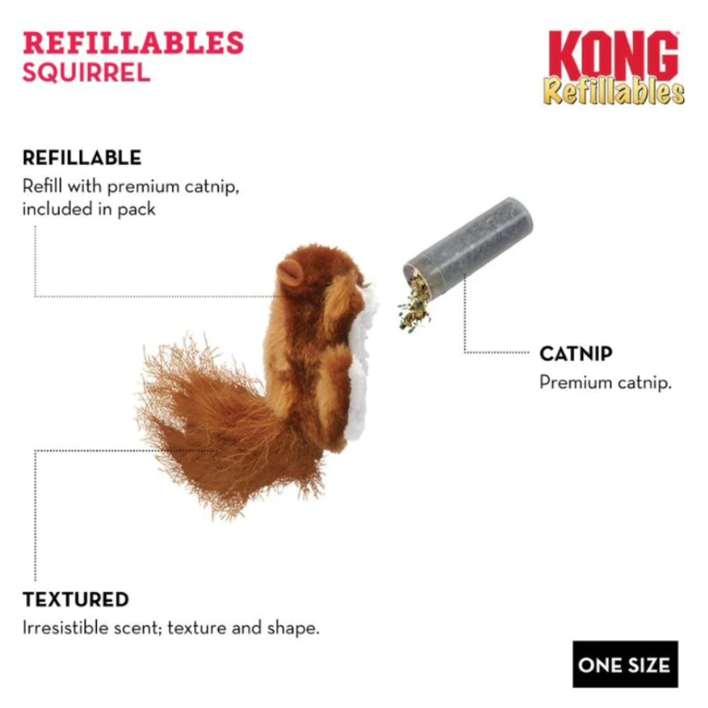Іграшка для котів Kong Refillables Squirrel 5х5 см - коричневий Іграшка для котів Kong Refillables Squirrel 5х5 см - коричневий