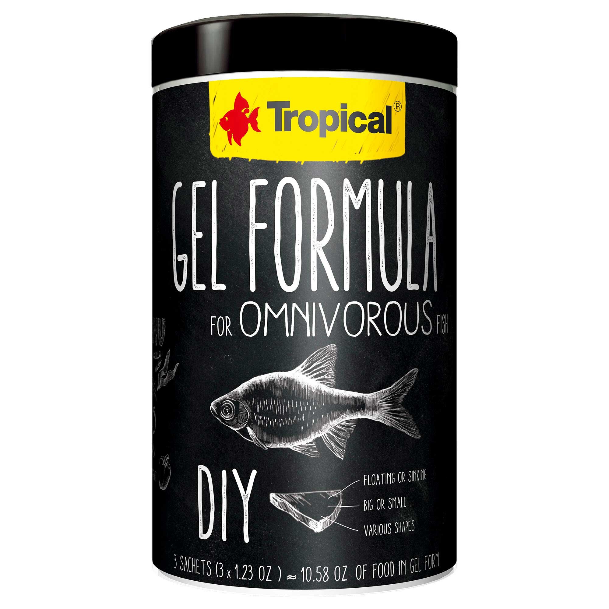 Корм для аквариумных рыб ручной приготовления Tropical «Gel Formula Omnivore» 3 x 35 г (для всех аквариумных рыб) Корм для аквариумных рыб ручной приготовления Tropical «Gel Formula Omnivore» 3 x 35 г (для всех аквариумных рыб)