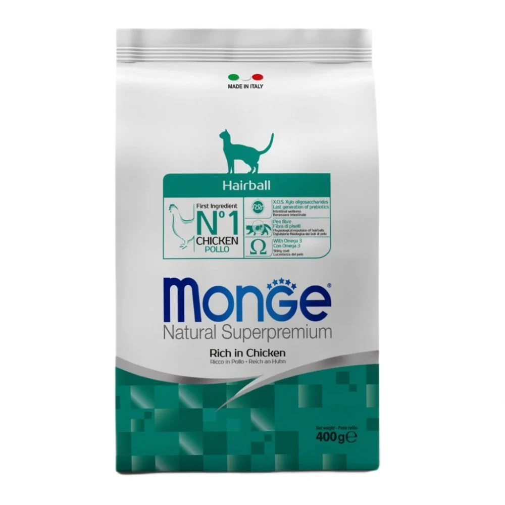 Сухий корм для котів Monge Hairball 400 г - курка Сухий корм для котів Monge Hairball 400 г - курка