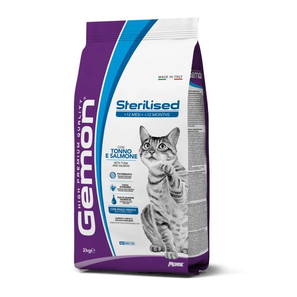Сухий корм для котів Gemon Sterilised 2 кг - тунець та лосось Сухий корм для котів Gemon Sterilised 2 кг - тунець та лосось